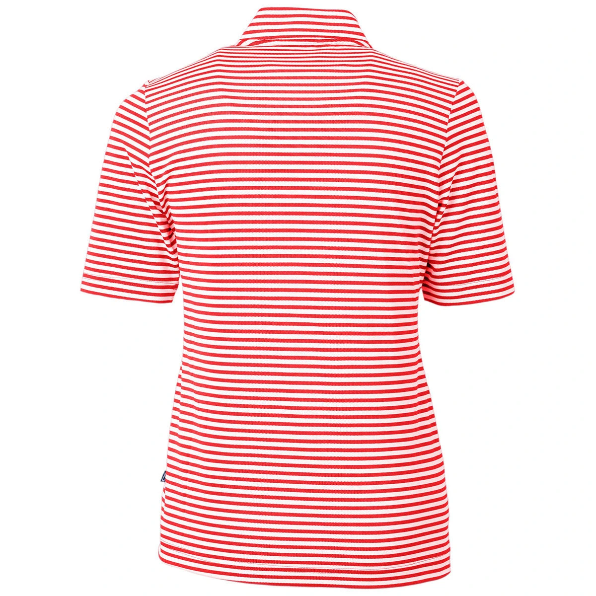 Cutter & Buck Women's Red Virtue Eco Pique Stripped Recycled Polo 4 Cutter & Buck Women's Red Virtue Eco Pique Stripped Recycled Polo - Image 2