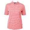 Cutter & Buck Women's Red Virtue Eco Pique Stripped Recycled Polo