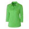 Cutter & Buck Women's Cilantro Heather DryTec 3/4 Sleeve Chelan Polo