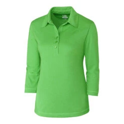 Cutter & Buck Women's Cilantro Heather DryTec 3/4 Sleeve Chelan Polo