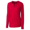 Cutter & Buck Women's Red DryTec Long Sleeve Avail Double V-Neck -Cutter & Buck LCK08720 Red F
