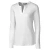 Cutter & Buck Women's White DryTec Long Sleeve Avail Double V-Neck 1 Cutter & Buck Women's White DryTec Long Sleeve Avail Double V-Neck -Cutter & Buck LCK08720 White F
