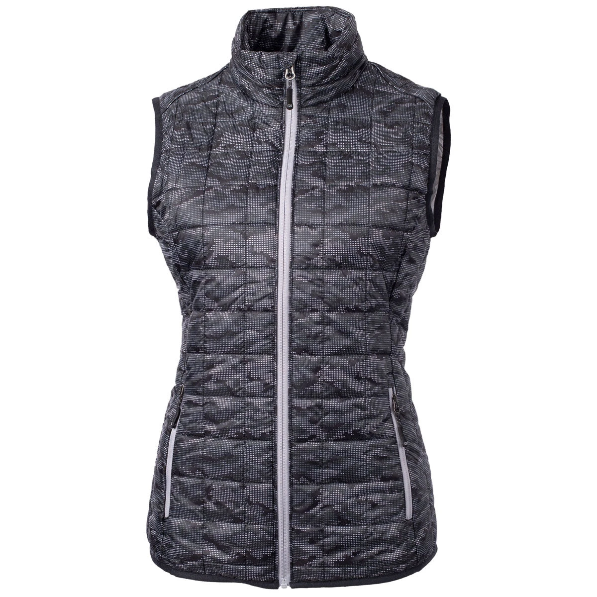 Cutter & Buck Women's Black Rainier PrimaLoft Eco Insulated Full Zip Printed Puffer Vest 3 Cutter & Buck Women's Black Rainier PrimaLoft Eco Insulated Full Zip Printed Puffer Vest