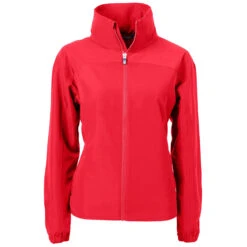 Cutter & Buck Women's Red Charter Eco Recycled Full Zip Jacket