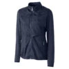 Cutter & Buck Women's Liberty Navy DryTec Long Sleeve Ava Hybrid Full-Zip
