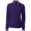 Cutter & Buck Women's College Purple Lakemont Tipped Half Zip