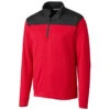 Cutter & Buck Men's Cardinal Red/Black Skyridge Half Zip