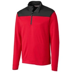 Cutter & Buck Men's Cardinal Red/Black Skyridge Half Zip