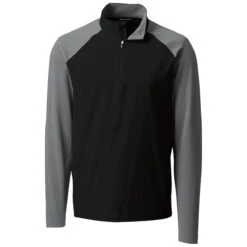 Cutter & Buck Men's Black Response Hybrid Overknit