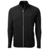 Cutter & Buck Men's Black Adapt Eco Knit Hybrid Recycled Full Zip Jacket -Cutter & Buck MCC00032 BL F