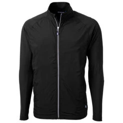 Cutter & Buck Men's Black Adapt Eco Knit Hybrid Recycled Full Zip Jacket