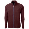 Cutter & Buck Men's Bordeaux Adapt Eco Knit Hybrid Recycled Full Zip Jacket -Cutter & Buck MCC00032 BRD F
