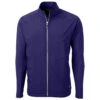 Cutter & Buck Men's College Purple Adapt Eco Knit Hybrid Recycled Full Zip Jacket -Cutter & Buck MCC00032 CLP F
