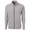 Cutter & Buck Men's Polished Adapt Eco Knit Hybrid Recycled Full Zip Jacket 1 Cutter & Buck Men's Polished Adapt Eco Knit Hybrid Recycled Full Zip Jacket -Cutter & Buck MCC00032 POL F