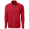 Cutter & Buck Men's Red Adapt Eco Knit Hybrid Recycled Full Zip Jacket -Cutter & Buck MCC00032 RD F