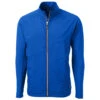Cutter & Buck Men's Tour Blue Adapt Eco Knit Hybrid Recycled Full Zip Jacket -Cutter & Buck MCC00032 TBL F