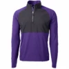 Cutter & Buck Men's College Purple/Black Adapt Eco Knit Hybrid Recycled Quarter Zip