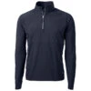 Cutter & Buck Men's Navy Blue Adapt Eco Knit Hybrid Recycled Quarter Zip