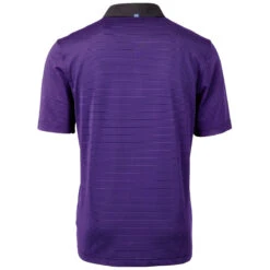 Cutter & Buck Men's College Purple/Black Virtue Eco Pique Micro Stripe Recycled Tall Polo -Cutter & Buck MCK00007 CPBL B