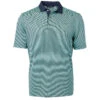 Cutter & Buck Men's Fresh Mint/Navy Blue Virtue Eco Pique Micro Stripe Recycled Tall Polo