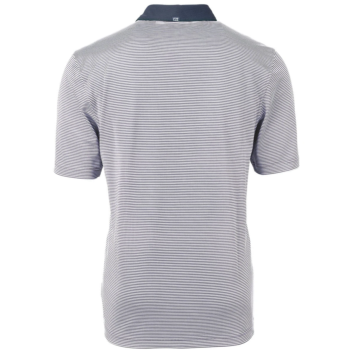 Cutter & Buck Men's Navy Blue/White Virtue Eco Pique Micro Stripe Recycled Tall Polo 4 Cutter & Buck Men's Navy Blue/White Virtue Eco Pique Micro Stripe Recycled Tall Polo - Image 2