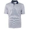 Cutter & Buck Men's Navy Blue/White Virtue Eco Pique Micro Stripe Recycled Tall Polo
