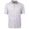 Cutter & Buck Men's Polished/White Virtue Eco Pique Micro Stripe Recycled Tall Polo