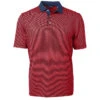 Cutter & Buck Men's Red/Navy Blue Virtue Eco Pique Micro Stripe Recycled Tall Polo