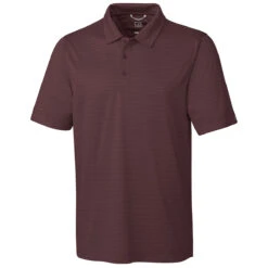 Cutter & Buck Men's Bordeaux Heather Cascade Melange Stripe Polo