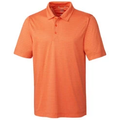 Cutter & Buck Men's College Orange Heather Cascade Melange Stripe Polo