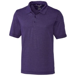 Cutter & Buck Men's College Purple Heather Cascade Melange Stripe Polo