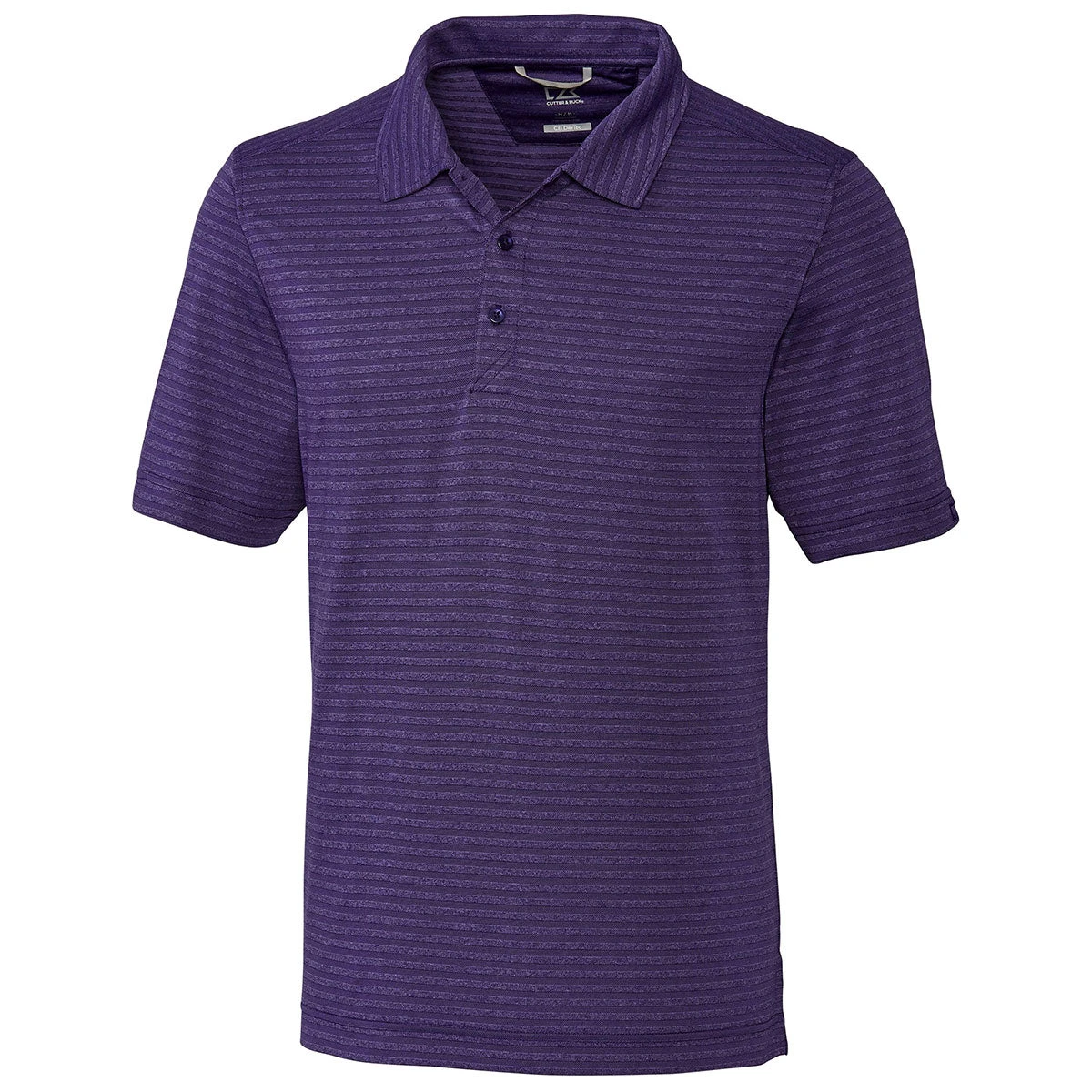 Cutter & Buck Men's College Purple Heather Cascade Melange Stripe Polo 3 Cutter & Buck Men's College Purple Heather Cascade Melange Stripe Polo