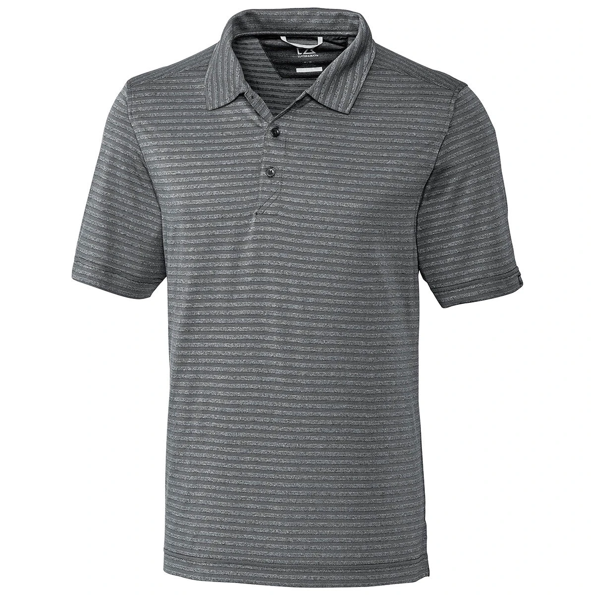 Cutter & Buck Men's Elemental Grey Heather Cascade Melange Stripe Polo 3 Cutter & Buck Men's Elemental Grey Heather Cascade Melange Stripe Polo