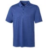 Cutter & Buck Men's Tour Blue Heather Cascade Melange Stripe Polo -Cutter & Buck MCK00058 TBH F
