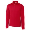 Cutter & Buck Men's Cardinal Red DryTec Long Sleeve Advantage Half-Zip -Cutter & Buck MCK00068 CDR F