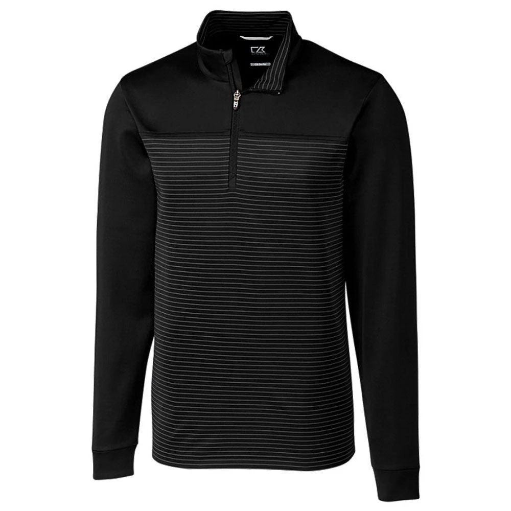 Cutter & Buck Men's Black DryTec Traverse Stripe Half-Zip 3 Cutter & Buck Men's Black DryTec Traverse Stripe Half-Zip