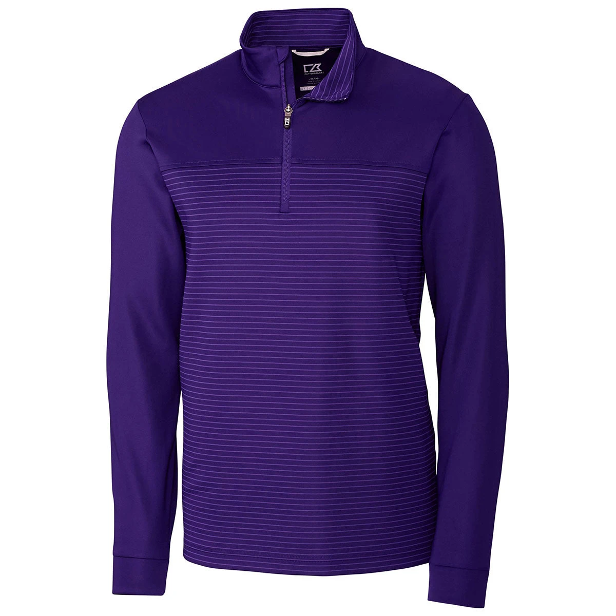 Cutter & Buck Men's College Purple DryTec Traverse Stripe Half-Zip 3 Cutter & Buck Men's College Purple DryTec Traverse Stripe Half-Zip
