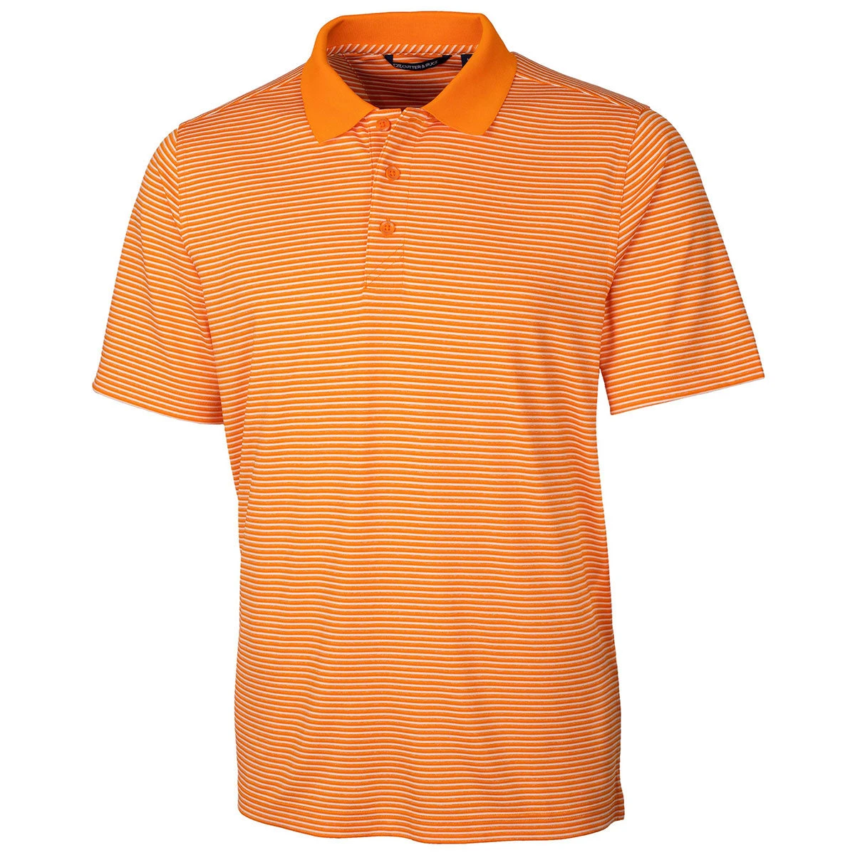 Cutter & Buck Men's Orange Burst Forge Polo Tonal Stripe 3 Cutter & Buck Men's Orange Burst Forge Polo Tonal Stripe