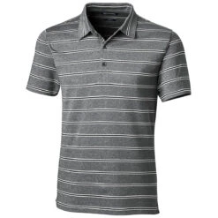 Cutter & Buck Men's Black Forge Polo Heather Stripe Tailored Fit
