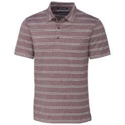 Cutter & Buck Men's Bordeaux Forge Polo Heather Stripe Tailored Fit