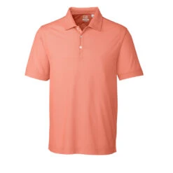Cutter & Buck Men's Orange Burst/White DryTec Blaine Oxford Polo