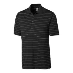 Cutter & Buck Men's Black/White DryTec Franklin Stripe Polo