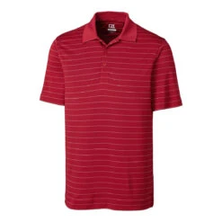 Cutter & Buck Men's Cardinal Red/White DryTec Franklin Stripe Polo