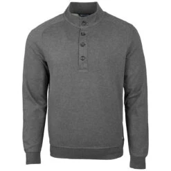 Cutter & Buck Men's Charcoal Heather Saturday Mock Sweatshirt