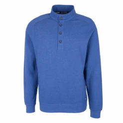 Cutter & Buck Men's Tour Blue Heather Saturday Mock Sweatshirt