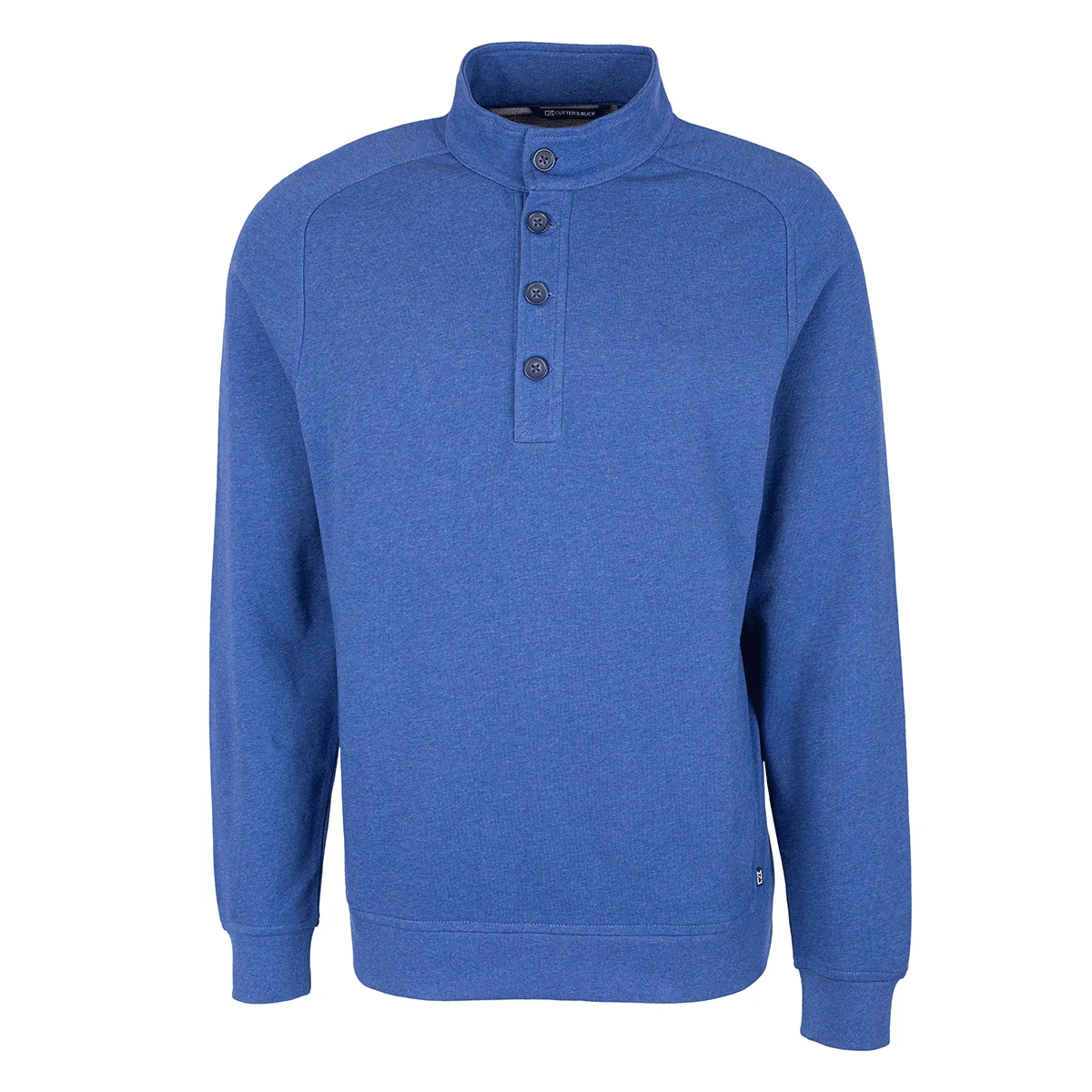 Cutter & Buck Men's Tour Blue Heather Saturday Mock Sweatshirt 3 Cutter & Buck Men's Tour Blue Heather Saturday Mock Sweatshirt