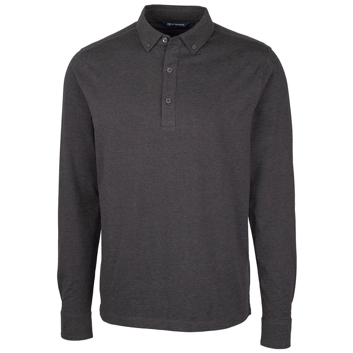 Cutter & Buck Men's Black Heather Advantage Jersey Long Sleeve Polo 3 Cutter & Buck Men's Black Heather Advantage Jersey Long Sleeve Polo