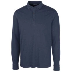 Cutter & Buck Men's Liberty Navy Heather Advantage Jersey Long Sleeve Polo
