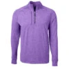 Cutter & Buck Men's College Purple Heather Adapt Eco Knit Heather Quarter Zip -Cutter & Buck MCK01086 CPH F