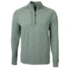 Cutter & Buck Men's Hunter Heather Adapt Eco Knit Heather Quarter Zip -Cutter & Buck MCK01086 HH F